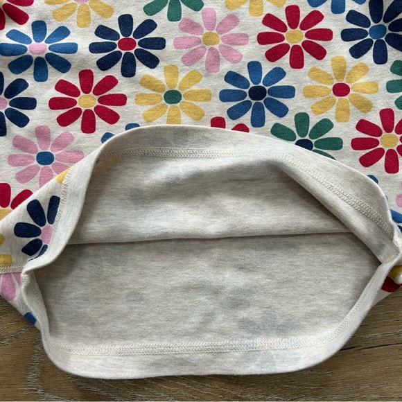 Hanna Andersson Girls Vibrant Floral Hooded Sweatshirt Size 5 Reversible Beige - Picture 6 of 8